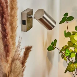 Luminaires Scandinaves-hofstein Applique murale Javel Chrome, Nickel mat, 1 lumière