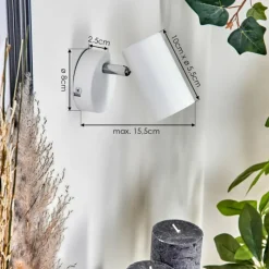 hofstein Applique murale Javel Chrome, Blanc, 1 lumière