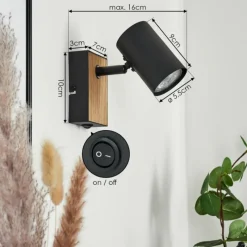 Luminaires Scandinaves-hofstein Applique murale Javel Écru, Noir, 1 lumière