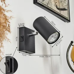 hofstein Applique murale Javel Noir, 1 lumière