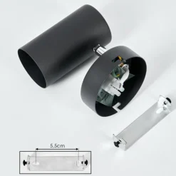 hofstein Applique murale Javel Noir, 1 lumière* Spots Et Projecteurs