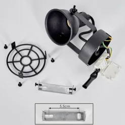 hofstein Applique murale Jonsered LED Noir, 1 lumière