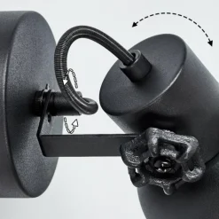 Lampes Dorées-hofstein Applique murale Juliboy Noir, 1 lumière