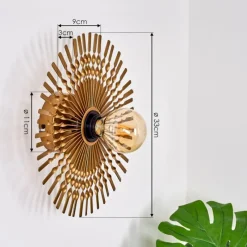 Lampes Art Déco-hofstein Applique murale Julie Or, Noir, 1 lumière