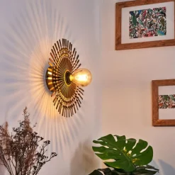 Lampes Art Déco-hofstein Applique murale Julie Or, Noir, 1 lumière