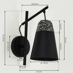 Luminaires Scandinaves-hofstein Applique murale Juvansbo Noir, 1 lumière