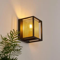 Lampes Dorées-hofstein Applique murale Kabul Noir, 1 lumière