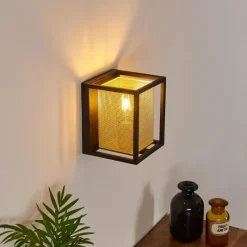 Lampes Dorées-hofstein Applique murale Kabul Noir, 1 lumière