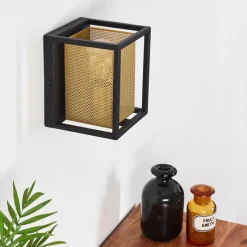 Lampes Dorées-hofstein Applique murale Kabul Noir, 1 lumière