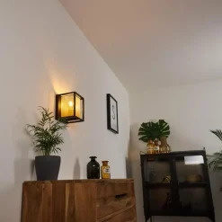 Lampes Dorées-hofstein Applique murale Kabul Noir, 1 lumière