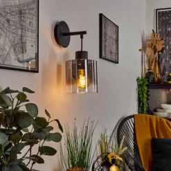 Suspension Verre Fumé-hofstein Applique murale Kalsborg Noir, 1 lumière