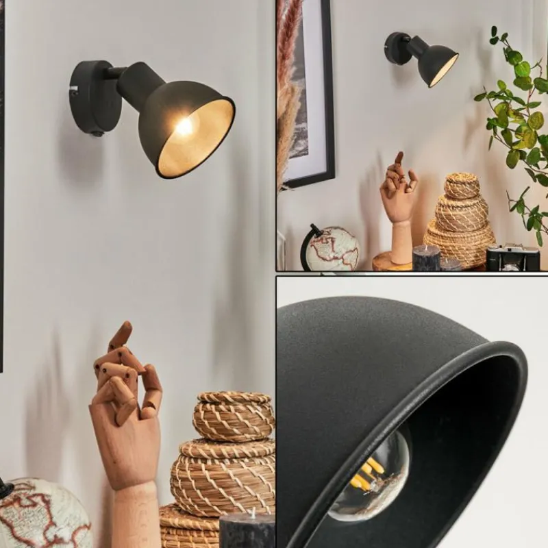 Lampes Industrielles-hofstein Applique murale Kansela Noir, 1 lumière