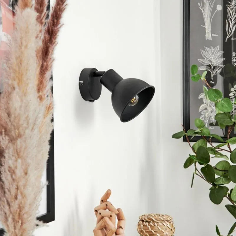 Lampes Industrielles-hofstein Applique murale Kansela Noir, 1 lumière