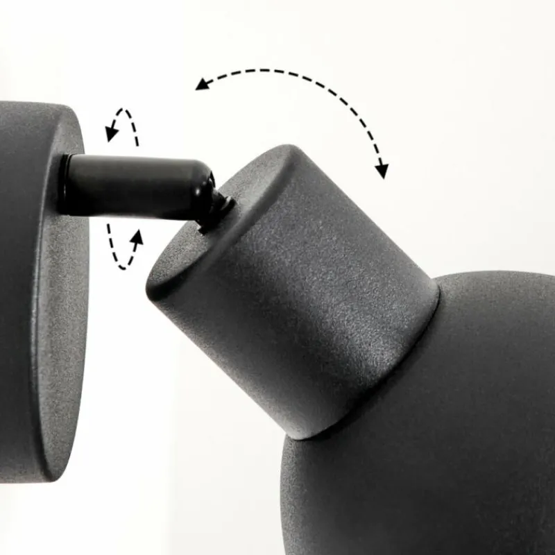 Lampes Industrielles-hofstein Applique murale Kansela Noir, 1 lumière