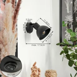 Lampes Industrielles-hofstein Applique murale Kansela Noir, 1 lumière