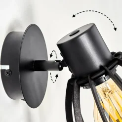 Lampes Industrielles-hofstein Applique murale Kaurila Noir, 1 lumière