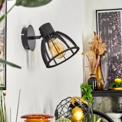 Lampes Industrielles-hofstein Applique murale Kaurila Noir, 1 lumière