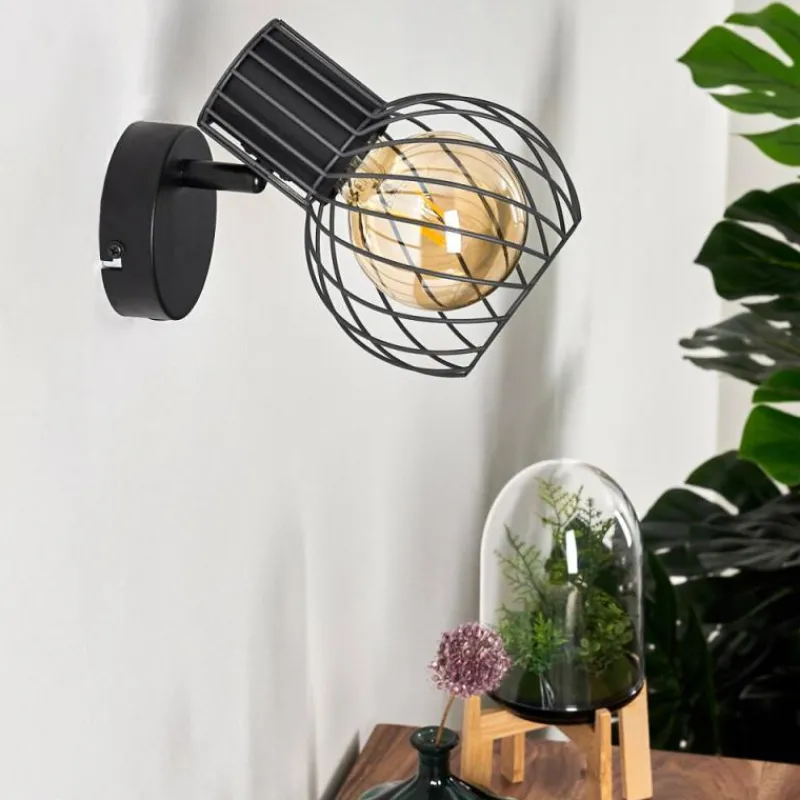 hofstein Applique murale Kenia Gris, Noir, 1 lumière