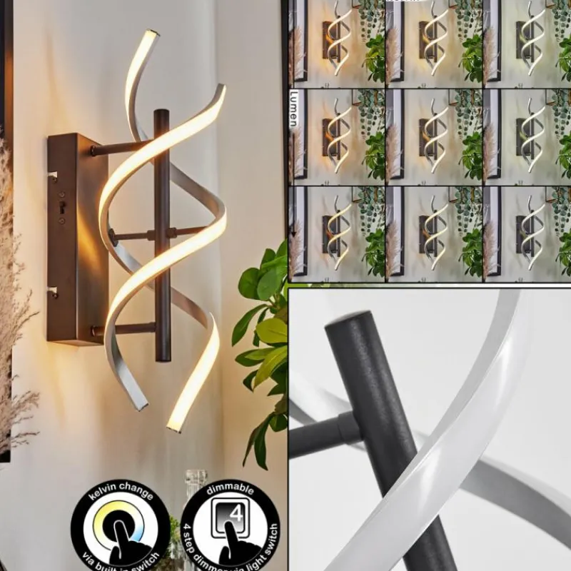 hofstein Applique murale Khovet LED Noir, 1 lumière