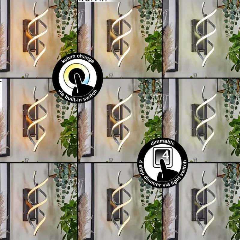 hofstein Applique murale Khovet LED Noir, 1 lumière