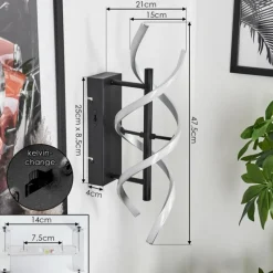 hofstein Applique murale Khovet LED Noir, 1 lumière