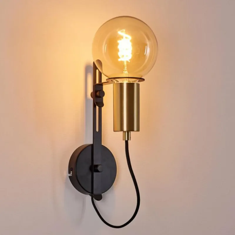 Lampes Dorées-hofstein Applique murale Kirehito Or, Laiton, Noir, 1 lumière