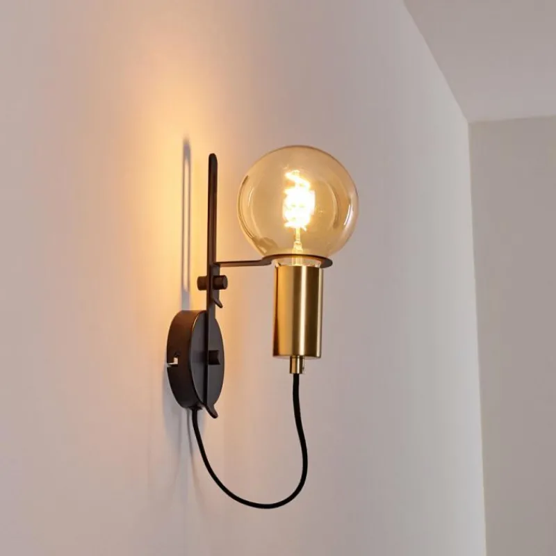 Lampes Dorées-hofstein Applique murale Kirehito Or, Laiton, Noir, 1 lumière