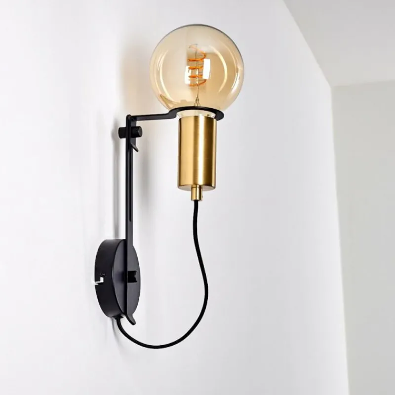 Lampes Dorées-hofstein Applique murale Kirehito Or, Laiton, Noir, 1 lumière