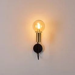 Lampes Dorées-hofstein Applique murale Kirehito Or, Laiton, Noir, 1 lumière