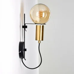 Lampes Dorées-hofstein Applique murale Kirehito Or, Laiton, Noir, 1 lumière