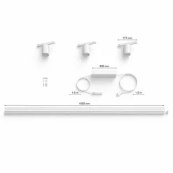 Luminaires Philips Applique murale Kit de base Philips Hue Perifo LED Blanc, 3 lumières, Changeur de couleurs
