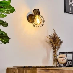 Lampes Vintages & Rétros-hofstein Applique murale Kolfer Noir, 1 lumière