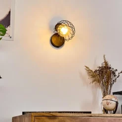 Lampes Vintages & Rétros-hofstein Applique murale Kolfer Noir, 1 lumière