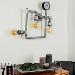 Lampes Industrielles-hofstein Applique murale Kolyma Gris, 3 lumières