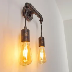 Lampes Dorées-hofstein Applique murale Kolyma Noir doré, 2 lumières