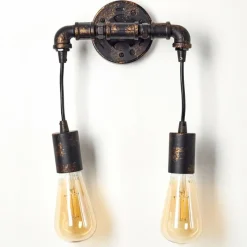 Lampes Dorées-hofstein Applique murale Kolyma Noir doré, 2 lumières