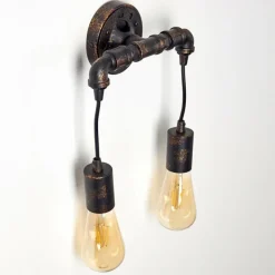 Lampes Dorées-hofstein Applique murale Kolyma Noir doré, 2 lumières