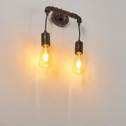 Lampes Dorées-hofstein Applique murale Kolyma Noir doré, 2 lumières