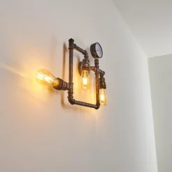 Lampes Dorées-hofstein Applique murale Kolyma Noir doré, 3 lumières