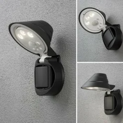 Luminaires Konstsmide Applique murale Konstsmide Prato LED Noir, 1 lumière, Détecteur de mouvement