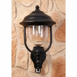 Luminaires Konstsmide Applique murale Konstsmide PARMA Noir, Transparent, 1 lumière, Détecteur de mouvement