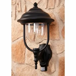 Luminaires Konstsmide Applique murale Konstsmide PARMA Noir, Transparent, 1 lumière, Détecteur de mouvement