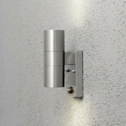 Luminaires Konstsmide Applique murale Konstsmide Modena Acier inoxydable, 2 lumières, Détecteur de mouvement