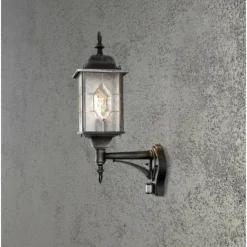 Luminaires Konstsmide Applique murale Konstsmide Milano Noir, 1 lumière, Détecteur de mouvement