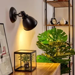 Lampes Dorées-hofstein Applique murale Koppom Noir, 1 lumière