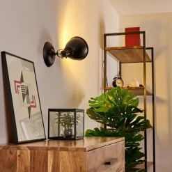 Lampes Dorées-hofstein Applique murale Koppom Noir, 1 lumière