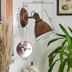Lampes Industrielles-hofstein Applique murale Koppom Rouille, 1 lumière