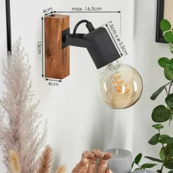 Lampes Industrielles-hofstein Applique murale Kouk Écru, Noir, 1 lumière