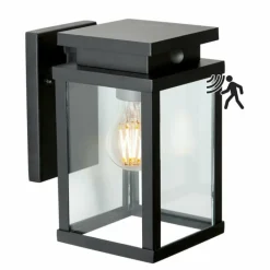 KS Verlichting Applique murale Jersey Noir, 1 lumière, Détecteur de mouvement