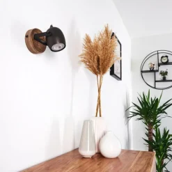 Luminaires Rustiques-hofstein Applique murale Kuah Noir, 1 lumière